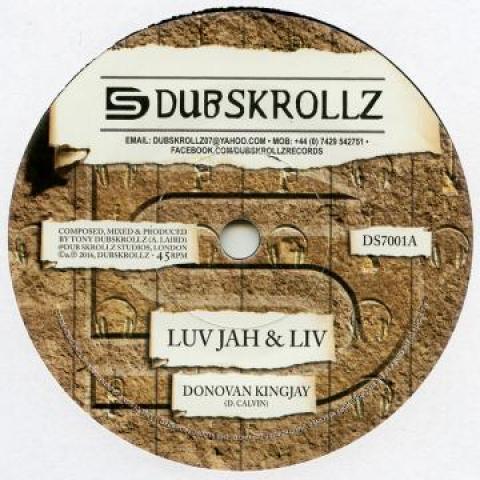 7inch Record DONOVAN KINGJAY - Luv Jah & Liv / Dub DS7001 Dub Skrolls UK 2016 UK Reggae, Ska & Dub