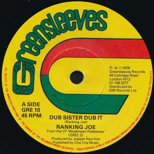 7inch Record RANKING JOE - Dub Sister Dub It GRE10 Greensleeves Re 1978 UK Reggae, Ska Dub Used