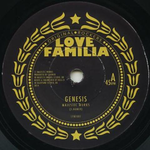 7inch Record MAJESTIC WORKS - Genesis / Dub LF07001 Love Familia 2014 UK Reggae, Ska Dub