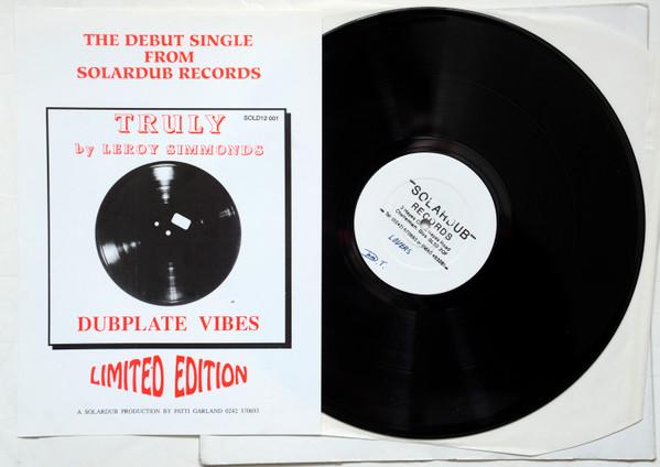12inch Record LEROY SIMMONDS - Truly; Dub / Unknown; Unknown Dub SOLD12001 Solardub 2008 Europe Reggae, Ska Dub