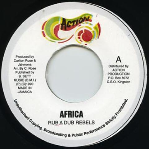 7inch Record RUB A DUB REBELS - Africa / Dub A2 Action 1990 UK Reggae, Ska & Dub